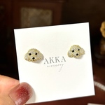 くまとハートのミニ一粒イヤリング　　　　　　　　　　　　　　　　　　樹脂イヤリング樹脂ピアス/金属アレルギー対応ノンホールピアス