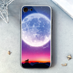 満月とねこ スマホケース 強化ガラス パープル 猫 iphone11 iPhone12 iphone13