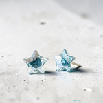 【夏限定】ちびシリーズ -シルバー×アイシーブルーの星- ピアス / イヤリング（サージカルステンレス316L）