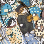 【A237コラージュ素材】Glee紙モノ/シール ジャンクジャーナル　猫　デザインペーパー　ヴィンテージ  レトロ　