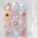 選べるフットネイル👡｜ぷくぷくフラワー　花　親指　ペディチップ　マーメイド　ひまわり　リボン　マグネット　ニュアンス