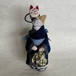 浴衣猫さん　お面を付ける（三毛）
