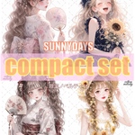 【SUNNYDAYS】compact set / 25種類各3枚 / cotton melody / 人物ステッカー / ノベルティ付き 【夏GIRL】