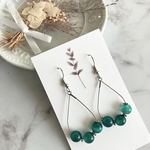 天然石 キャッツアイ グリーン イヤリング ピアス ハンドメイド 大ぶり 上品