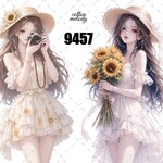 original sticker « no.9457 »     //     人物ステッカー オリジナルステッカー オリジナル人物ステッカー ステッカー cotton melody