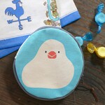 ころんと文鳥のミニポーチ｜シルクスクリーン手刷り