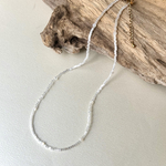 【New】delicate  beads necklace (ホワイト＆マザーオブパールホワイト)