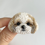 【7/20(月)20:00販売開始】シーズーのビーズ刺繍ブローチ