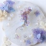 紫陽花とリボンのイヤーカフ✴︎