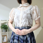 Melting Sheer blouse 半袖