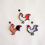 横振りミシン刺繍のワッペン/にわとり