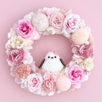シマエナガのふんわりピンクリース♡母の日ギフト 通年リース 