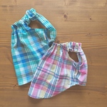《犬服》ふんわり軽やか♪ インド綿のマドラスチェックキャミワンピース