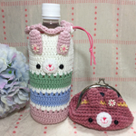 【aikacha様ご注文品☆】うさぎちゃんのペットボトルケースとうさぎちゃんのがま口☆