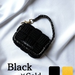 miniバッグチャームBlack×Gold（モノトーン / ミニポーチ）