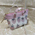 小さなトートバッグ型ポーチ♡ピンクいちご