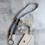 e..toto.kasane lace line- -blue diary - 3WAYパラコードスマホストラップ