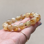 🌸ご専用🌸 お買い得グレード②🐝✨【ハニーシトリン×ゴールドルチルクォーツ】 はちみつデザインブレスレット No.080