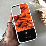 べっ甲と猫のガラススマホケース 猫 スマホケース 強化ガラス 秋冬 iPhone12 iphone11 iphone13