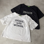 【ha**様ご予約品】【体が薄くすっきり見える】からだ厚み族Tシャツ　ホワイト×黒ロゴ/チャコールグレー×白ロゴ