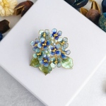 紫陽花の花束 水彩画のようなお花ブローチ　ディップアート【受注制作】　NA-MIA