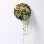 多肉植物のプラネットリース/玄関リース・ドアリースにピッタリなアーティフィシャルフラワーリース