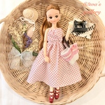 【送料無料】＊22㎝ドール服＊ドット柄イレヘムキャミワンピース＆チェックフリルバック2点セット