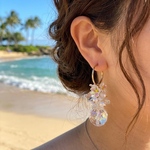 特別価格★キラキラ夏の大人可愛いアクセサリー 大ぶりアクセサリー クリアな涼しげアクセ 反射が綺麗なピアス