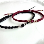 ❤︎ペア❤︎レッド&ブラック　コードブレスレット❤︎２本セット