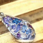 紫陽花～*琉球ガラス鉱石ネックレスmarry.c's handmadeaccessory