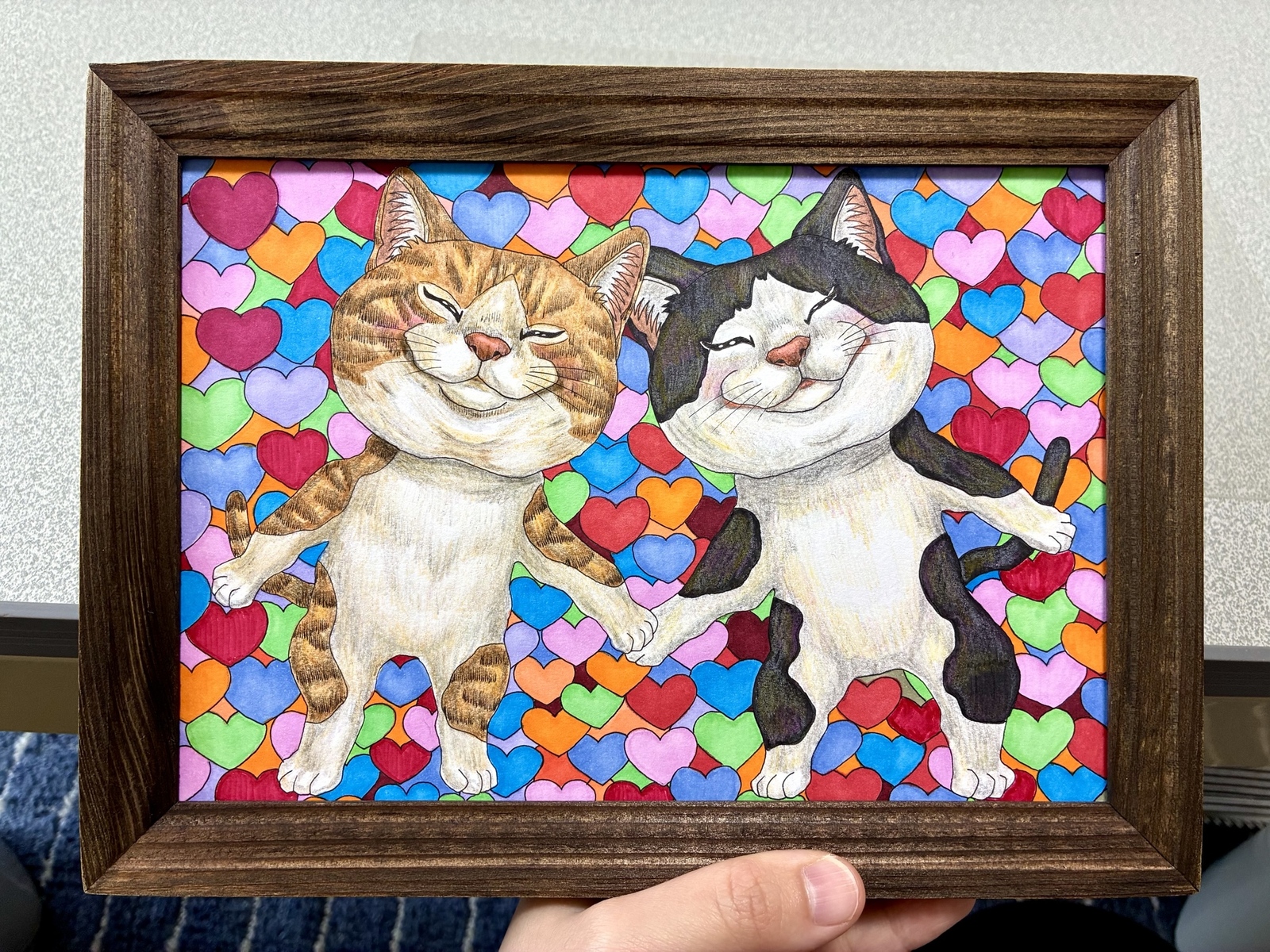 しあわせつないで【額なし】直筆 手描き 一点物 - 愛の絵 | minne