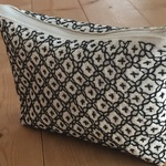 ★受注作成★ オーダーメイド★モノトーン 黒 ポーチ 刺し子【十文字花刺し】