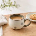 小石原焼 翁明窯元 丸マグカップ 水玉 マット コーヒーカップ ティーカップ 陶器 和食器 ドット カフェ 059