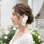 ブライダル　結婚式　すずらん　ウエディング　ブライダルアクセサリー　フラワー　イヤーカフ　紫陽花　造花　前撮り　成人式　白無垢　和装　振袖　花びら　大ぶり　フォトウエディング　クリームホワイト　２