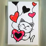 【切り絵】原画　A5サイズ　heart