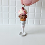 【受注制作】アイスクリーム（チョコチップ&ストロベリーチーズケーキ）/ ミニチュア