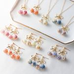 【お得なセット】かすみ草のMiniさくらんぼ🍒(ピアス / イヤリング・ネックレス)