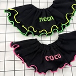【ネオンカラーメロウスタイ】蛍光色　メロウスタイ　ネオンカラー　巻きロック　レタス巻き　ロックミシン　ペットスタイ　ペットメロウスタイ　パーティースタイ　ハロウィンスタイ　ニットスタイ　ハロウィンビブ