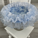 ブーケカフェマット❀.*空色💐犬用 直径54cm《着座35cm》【受注製作】