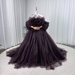 カラードレス ブラウン バラトレーン ドロップショルダー 豪華なバックリボン フレアスカート 披露宴