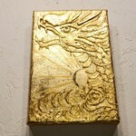 原画　一点物　開運　金箔 黄金絵画 黄金波動 【黄金昇龍 − Golden Rising Dragon】〜黄金の光を纏い、天へ昇る金龍〜太陽・ご来光   金運  日本 スピリチュアル インテリア