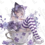 [A-14]Afternoon Tea シリーズRICA オリジナルステッカー　ガラス瓶シリーズ　人物ステッカー　女の子　コラージュ素材