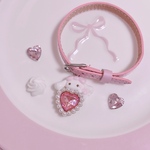 ピンクレザーブレスレット🎀