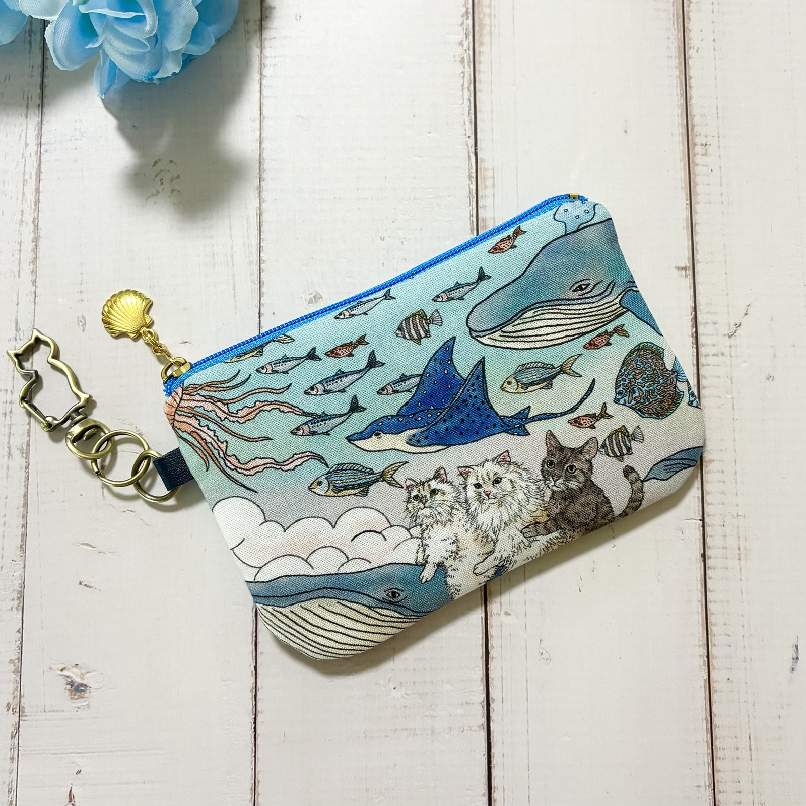 受注制作】ハンドメイド ユキエモン ボタニカルフラワー グリーン