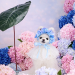 【在庫限り】紫陽花 花冠 水色×パープル ミックス ♡ 紫陽花アフロ カチューシャ ヘッドドレス 犬 猫 ペット 帽子 アジサイ かぶりもの 被り物 ブルー 誕生日 うちの子記念日 花 冠 バースデー