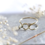 リバーシブルに楽しめる真鍮リング【1.0mm】Circle & Double Ring