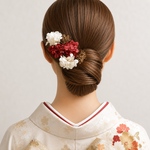 《再販》ドライフラワー  髪飾り ヘアアクセサリー 結婚式 和装 赤 白 ヘッドドレス 成人式 ゴールド 色打掛 カラードレス