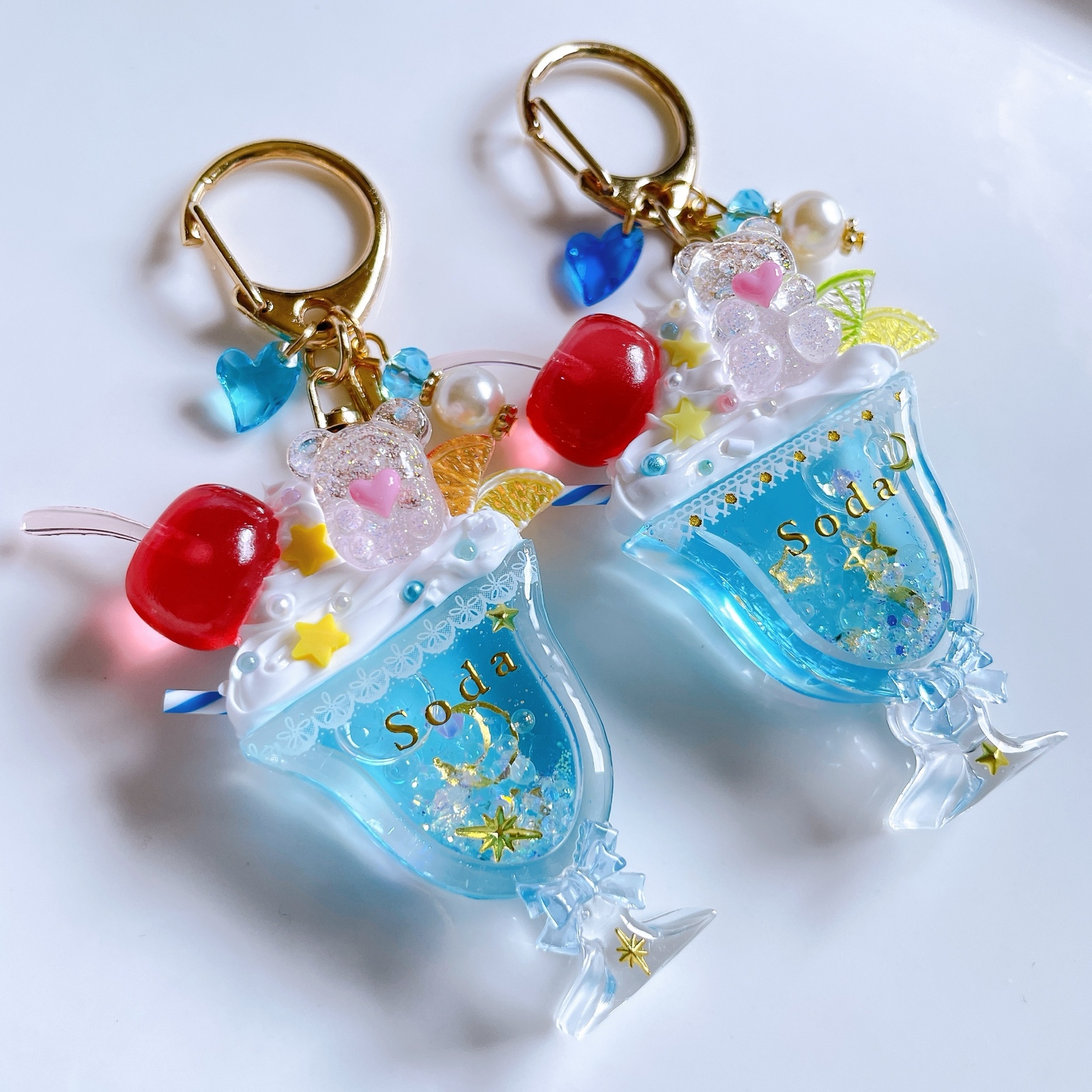 シャカシャカキーホルダー 夏の御守りシェイカー Blue 大サイズ