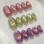 fruit jelly 選べる マグネットネイルチップ うるうるぷっくり シンプルワンカラー ベリーショートオーバル うるうるつやつや ウェディング秋冬水光差し色推し活