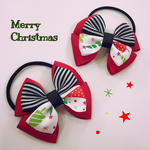 クリスマスリボンのヘアゴム2